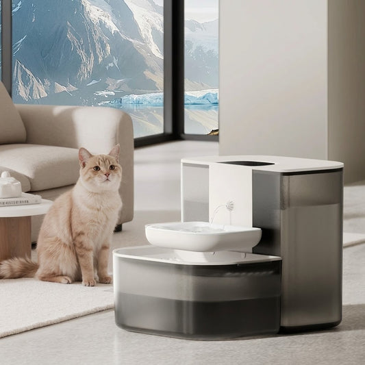 4.5 L Wireless Pet Water Fountain: Self-Emptying Bowl, No Filters to Buy