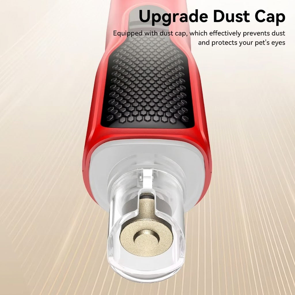The clip-on dust cap fitted over the grinding wheel
