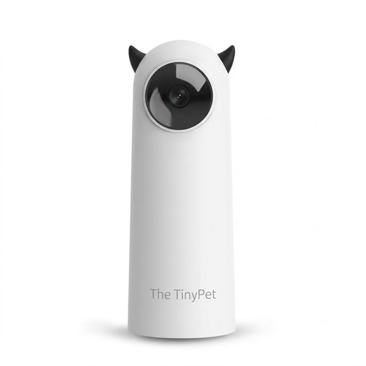 The laser toy on its own: a white body with small black ears