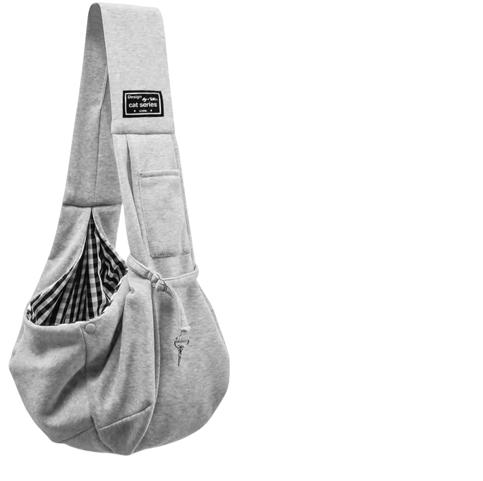 The grey sling carrier shown on its own against a dark background