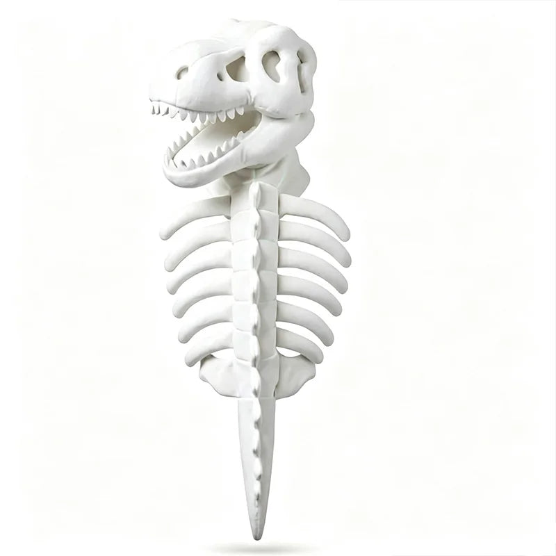 The white T-rex skeleton costume