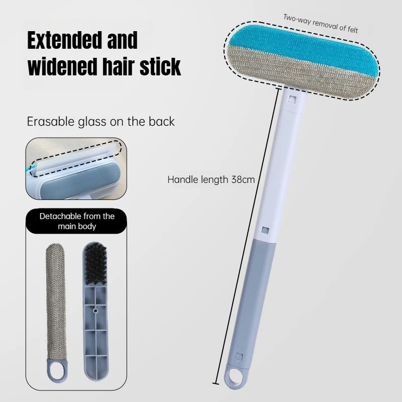 The extendable handle and detachable head shown separately