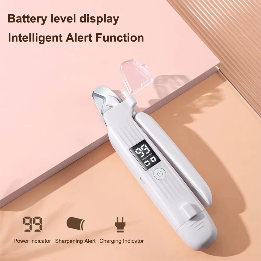 The charge display and indicator lights on the handle