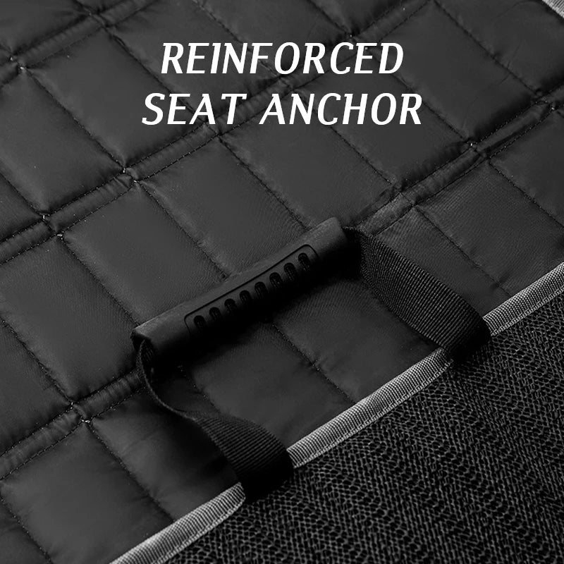 Close-up of the reinforced anchor strap and hook on the back of the seat carrier