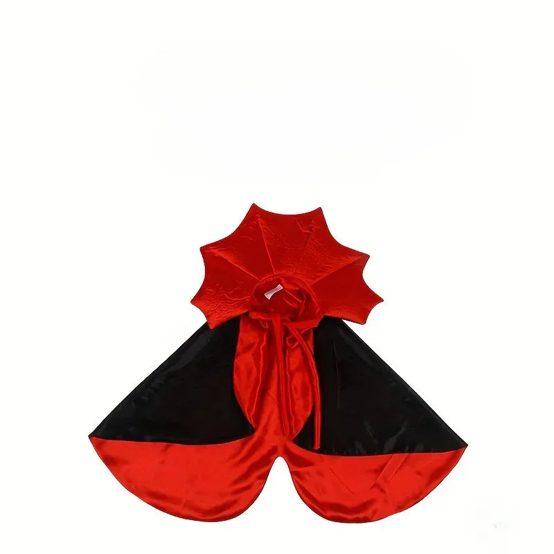 The vampire cape laid flat, showing the red collar