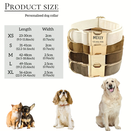Size guide: five sizes from 23 cm to 62 cm neck