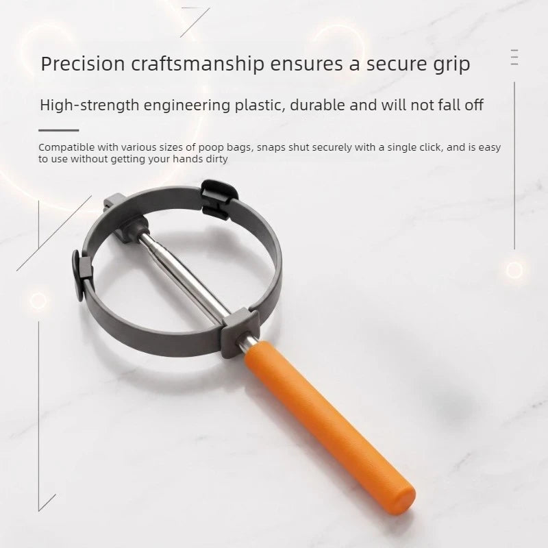 Close-up of the ring clamp that grips the bag