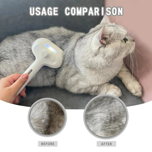 Before and after comparison of a cat's coat
