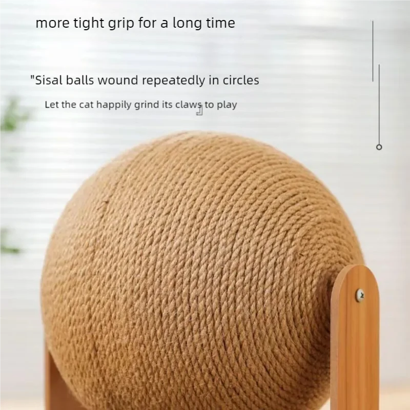 Close-up of the tightly wound sisal ball