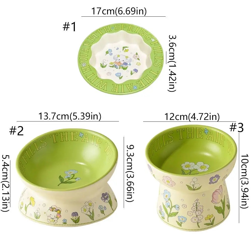 Size guide for the three floral bowl shapes
