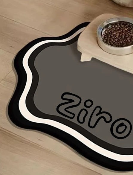 Personalised pet feeding mat, Grey, paw2